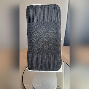 Louis Vuitton Black Canvas & Leather Portfeville Damier Zip Around Wallet